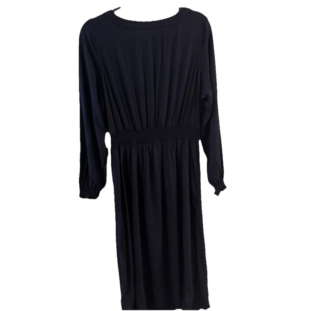 Croft And Barrow Black Dress Large Midi Long Sleeve Rayon Career Professional